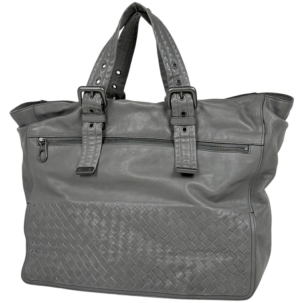 Bottega Veneta Intrecciato Tote Bag Leather Gray